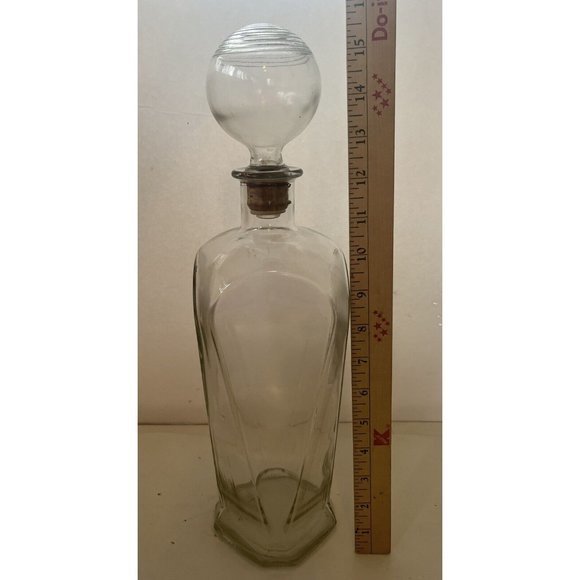 Vintage Barware Clear Glass Wine Whisky Decanter with Stopper 64 oz - Picture 10 of 10
